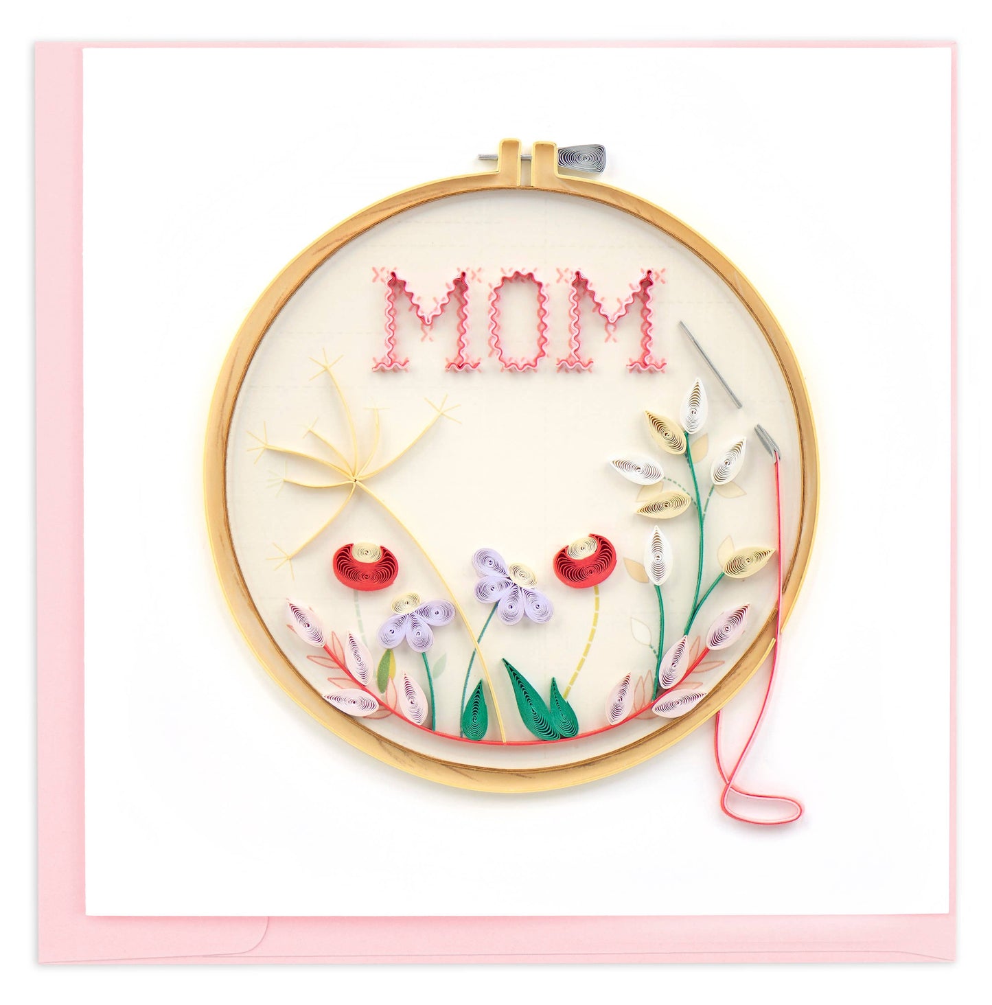 Quilled Greeting Card, "Mom Cross Stitch"