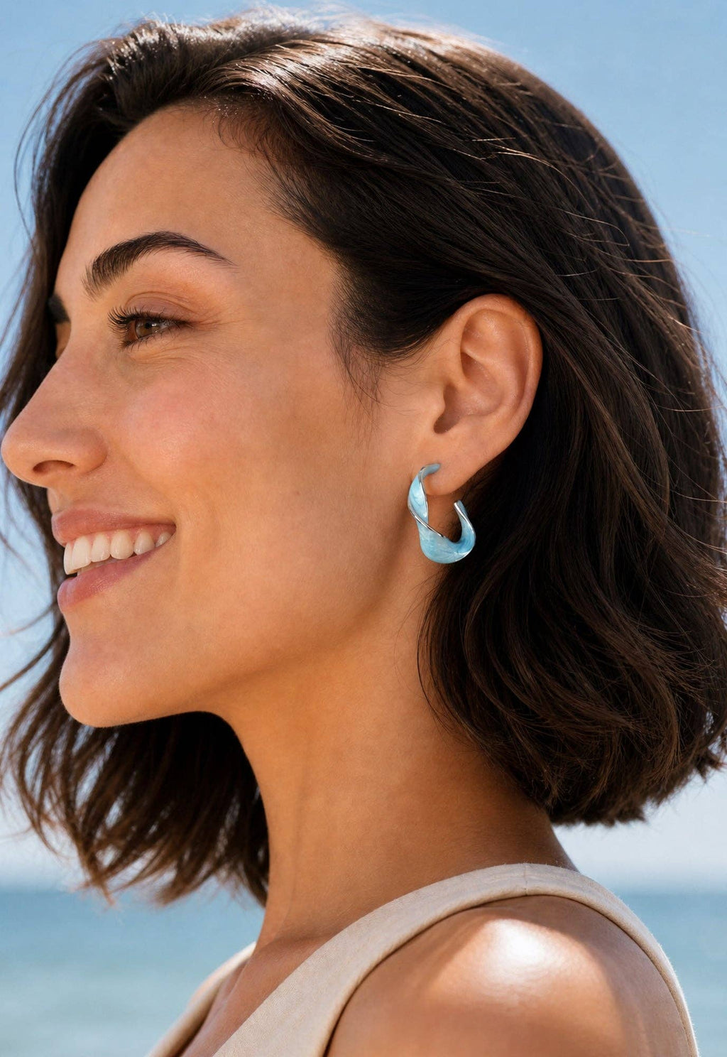 "With a Twist" Hoops in Sky Blue