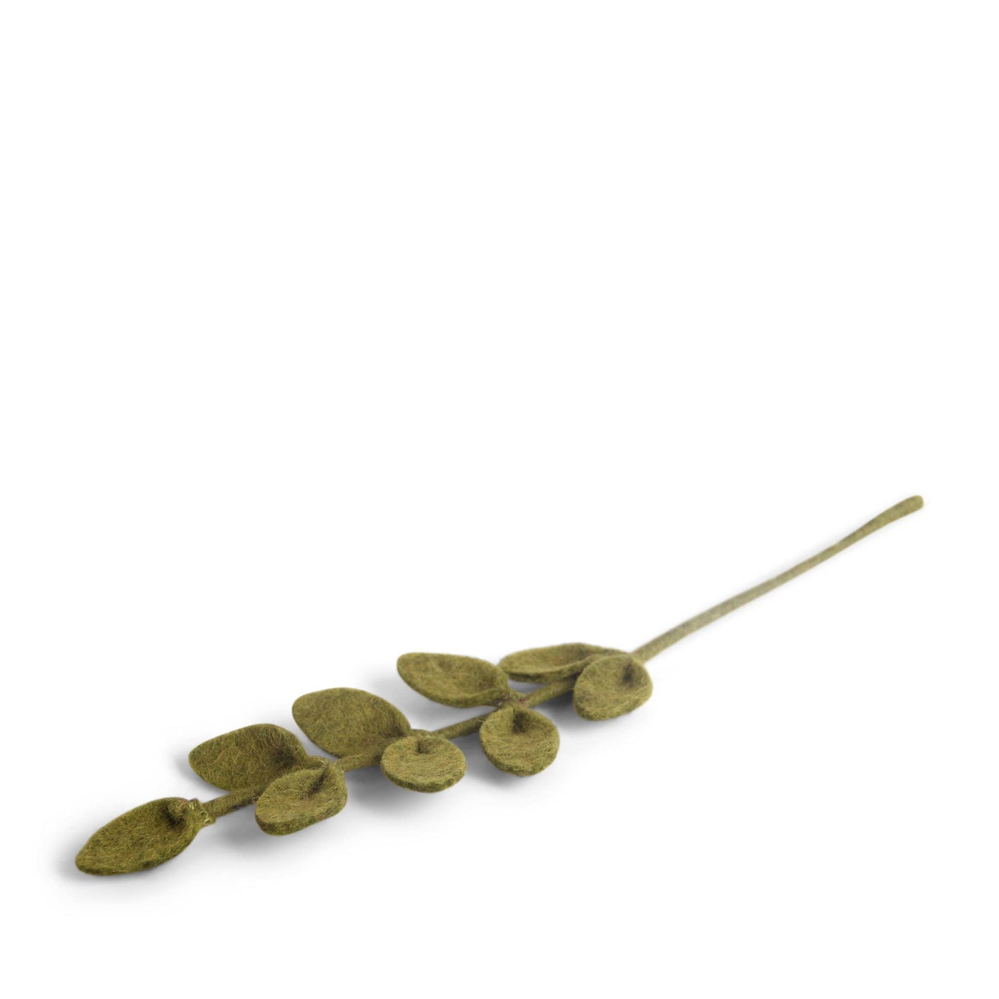 Green Felted Leaf Branch