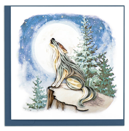 Quilled Greeting Card, "Howling Wolf"