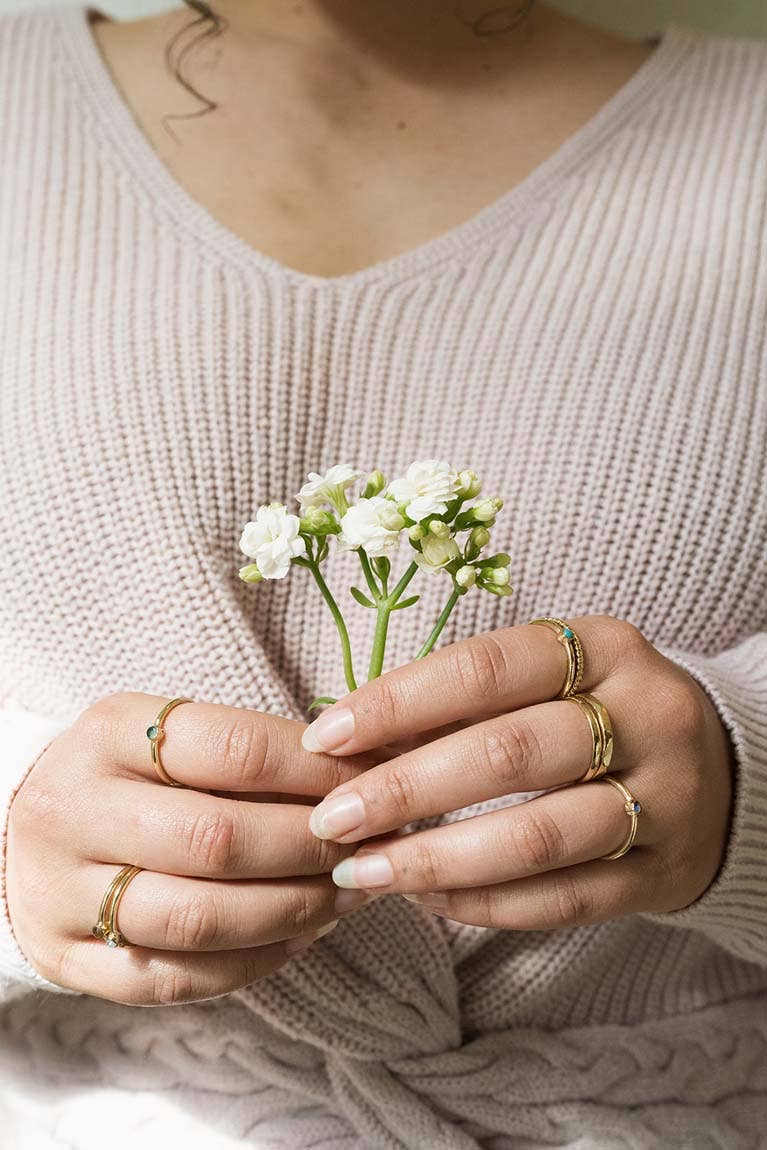 Dhera Assorted Semi-Precious Stone Stacking Rings^