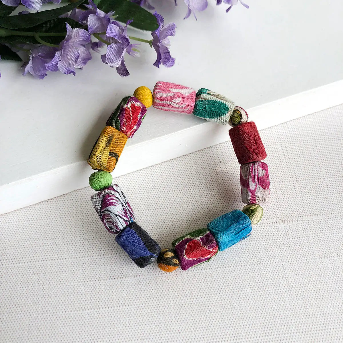 Bracelet, Kantha Double Rectangle^