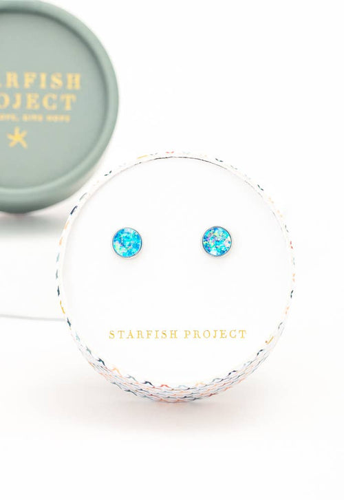 "Lora" Blue & Silver Earrings