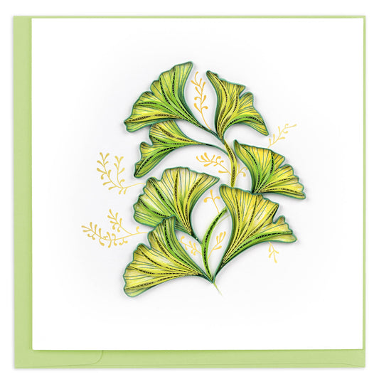 Quilled Greeting Card, "Ginkgo Leaves"
