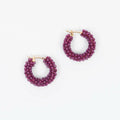 Pop of Color Beaded Hoop Earring
