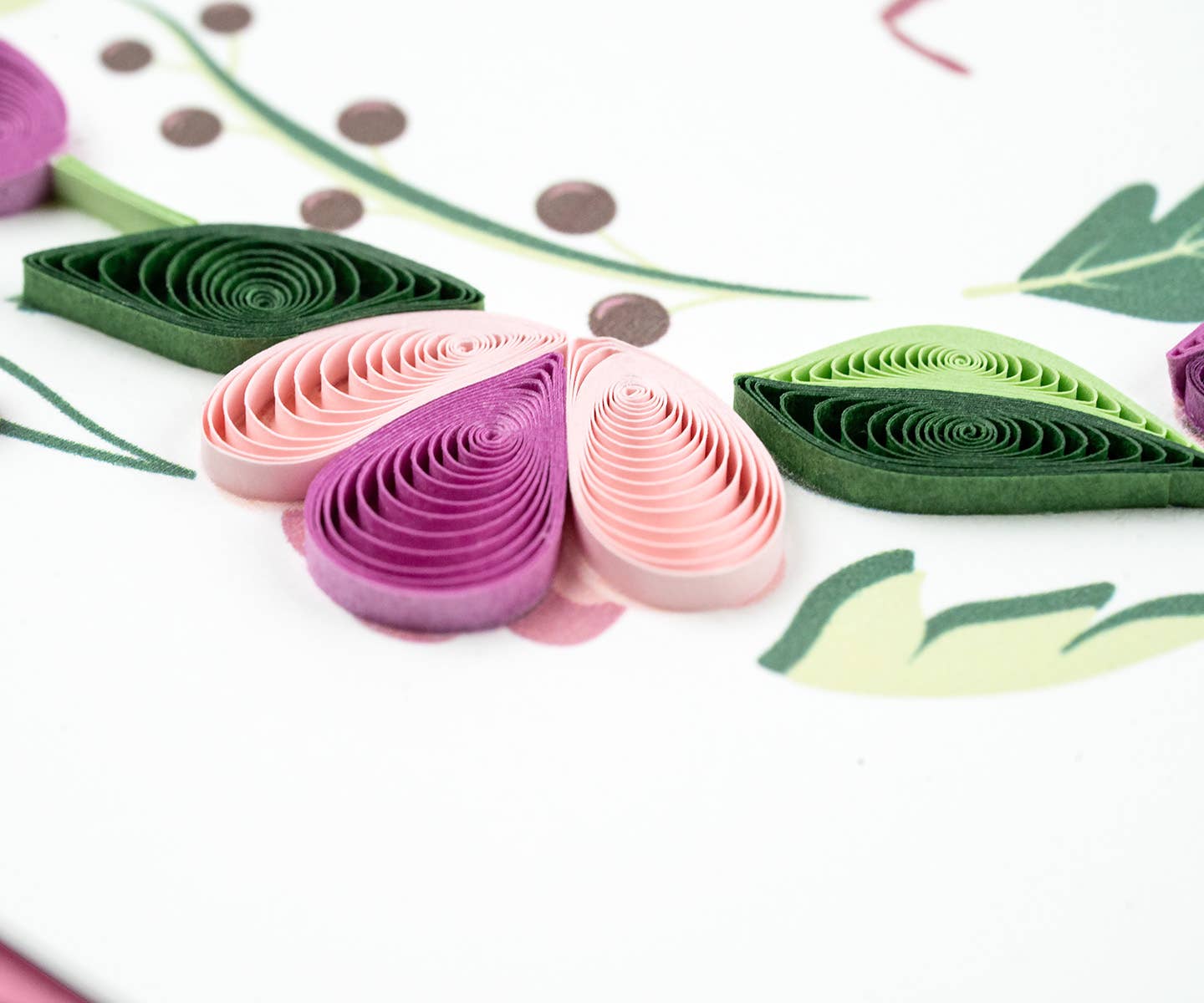 Quilled Greeting Card, "LOVE Floral Wreath"