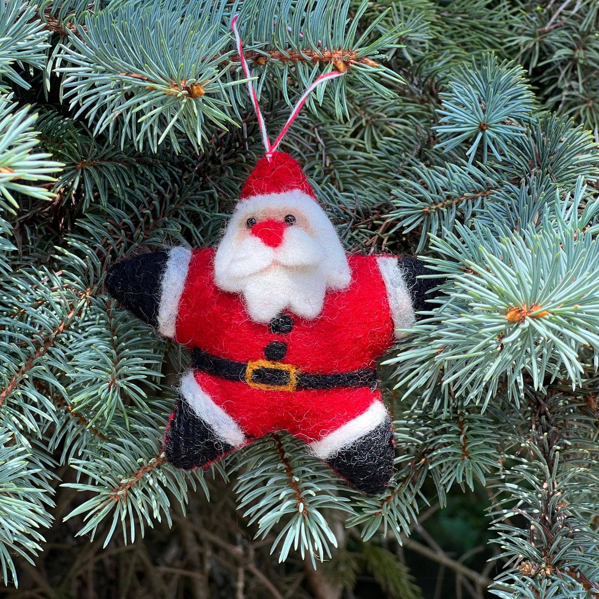 "Star" Santa Felt Ornament