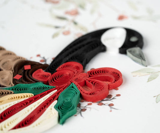 Quilled Greeting Card, “Christmas Goose”