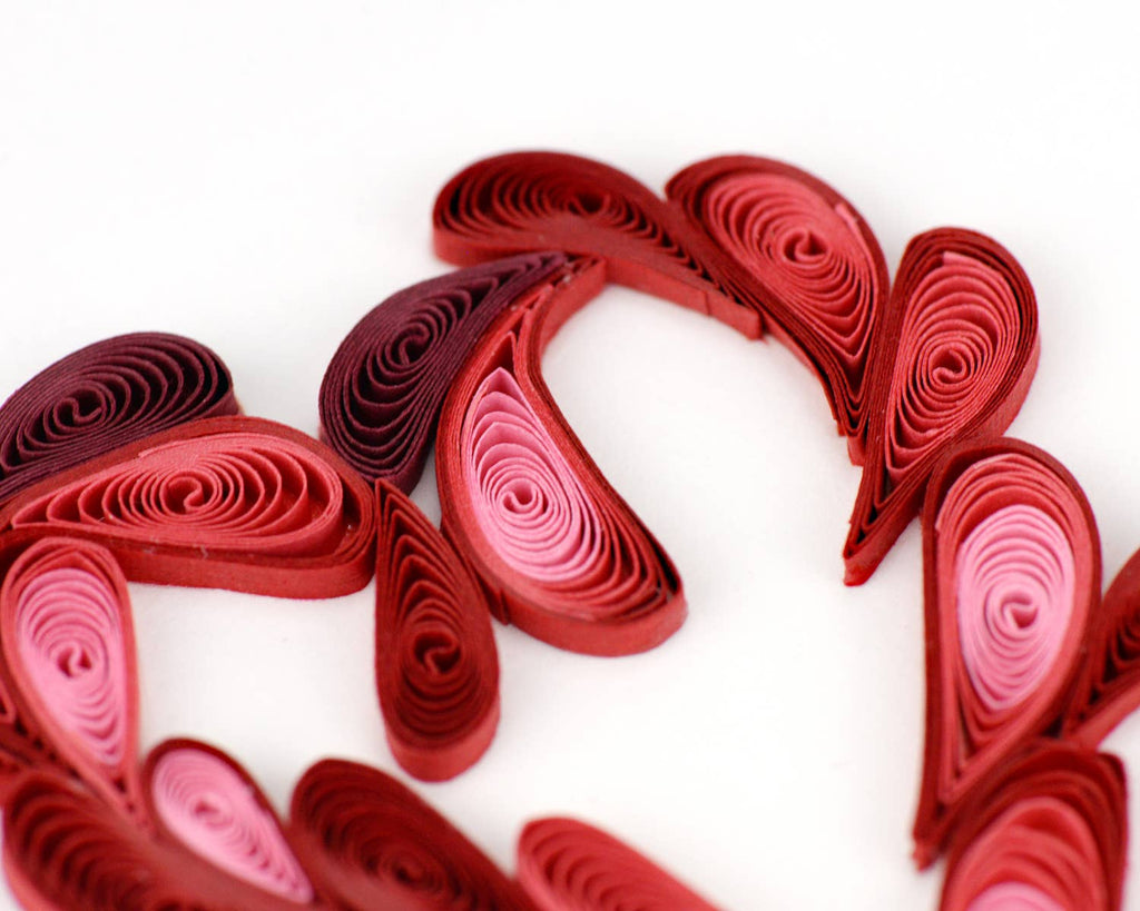 Quilled Greeting Card, "A Toast to Love"