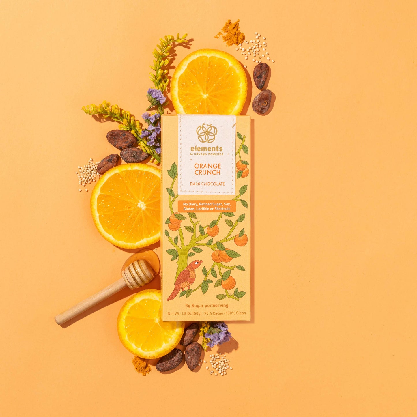 Orange Crunch 70% Dark Chocolate Bar