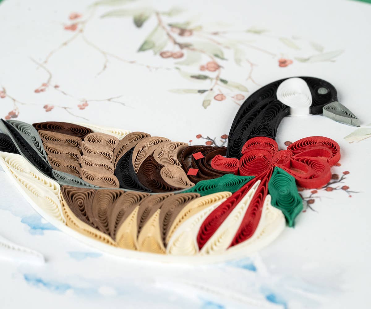 Quilled Greeting Card, “Christmas Goose”
