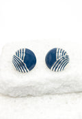 "Serenity Wave" Earrings in Silver & Cobalt Blue