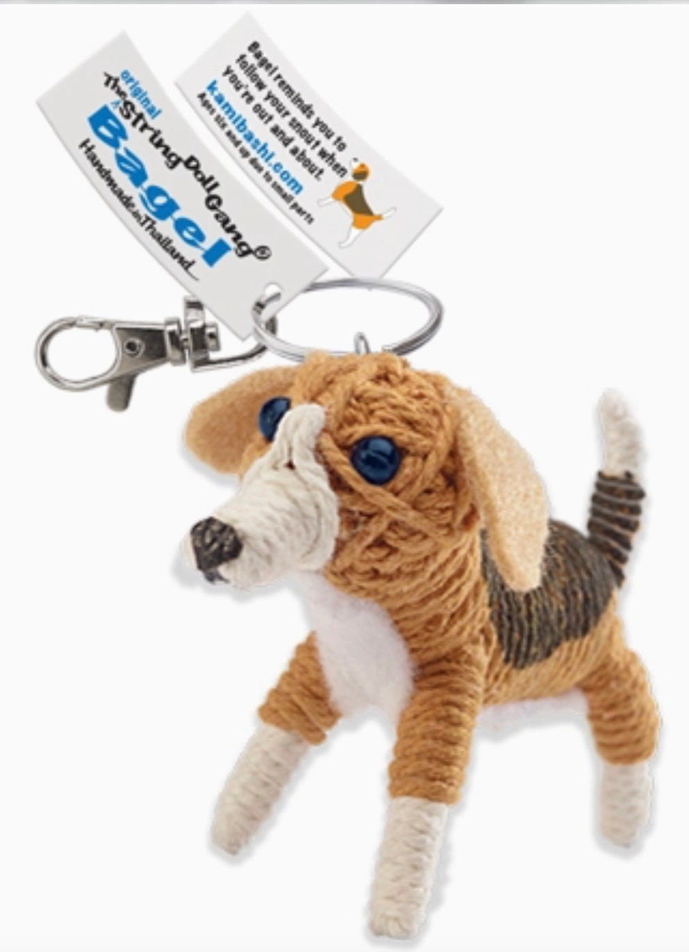 Keychain String Doll, "Bagel the Beagle"