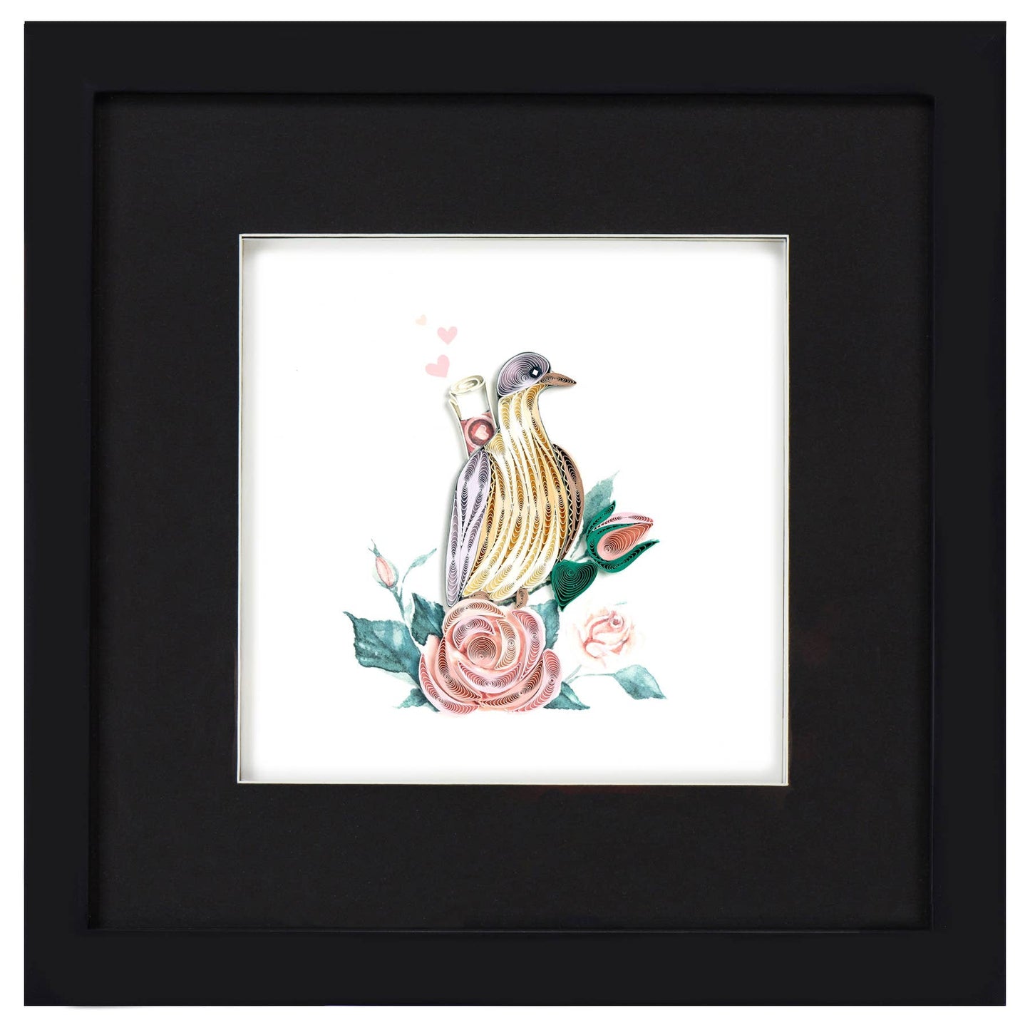 Quilled Greeting Card, "Carrier Pigeon Love Letter"