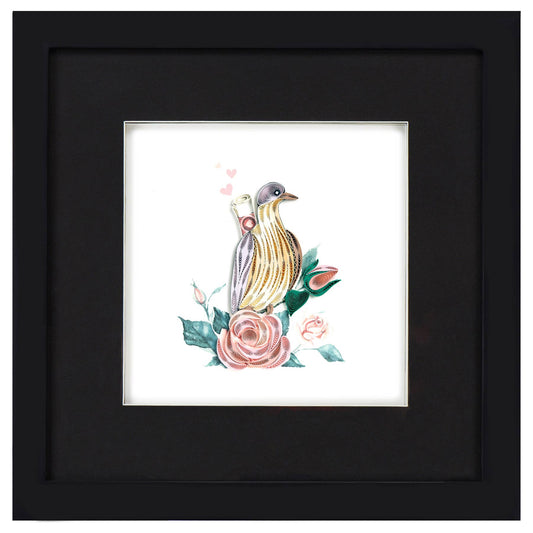 Quilled Greeting Card, "Carrier Pigeon Love Letter"