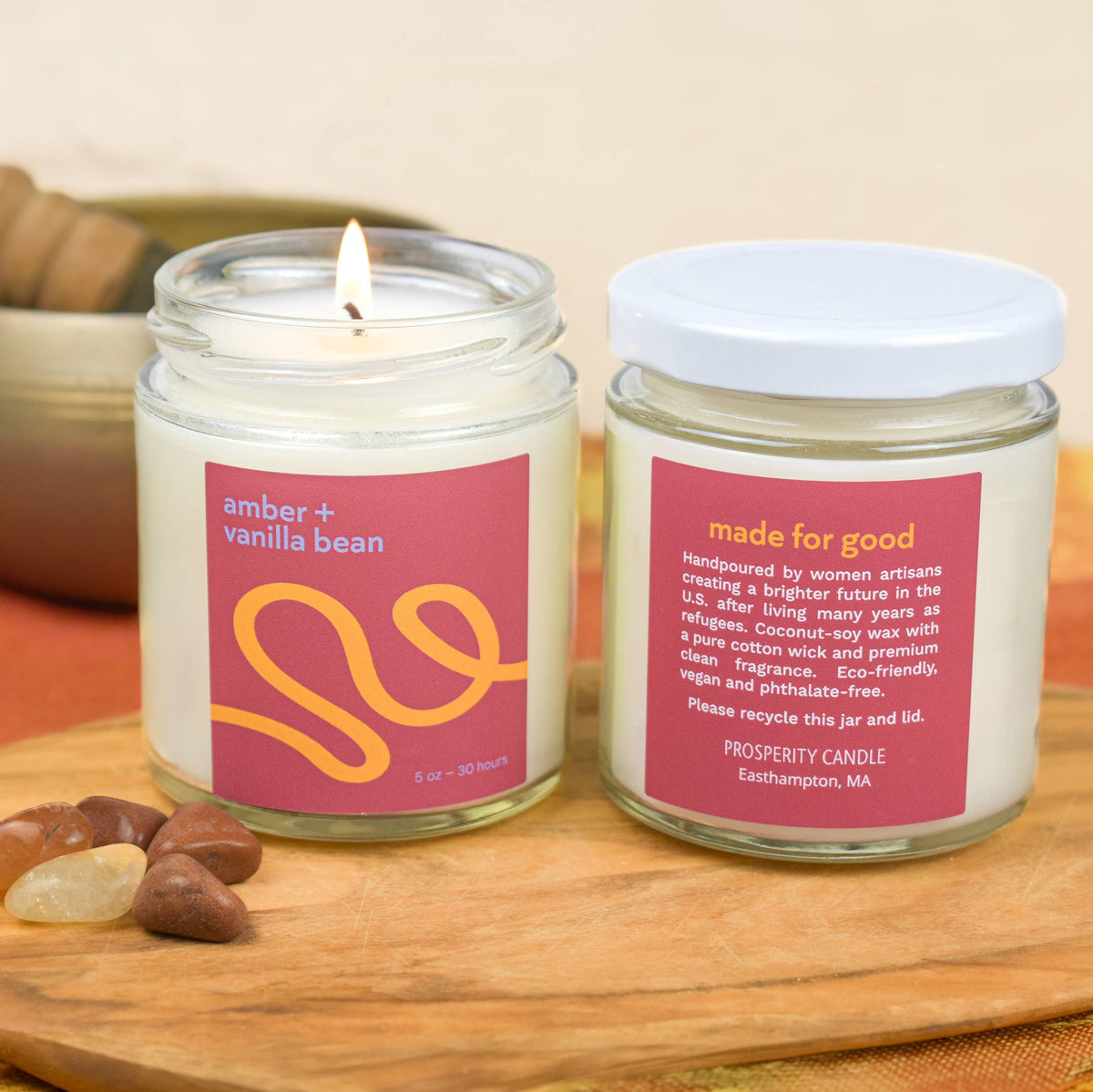 Harvest Glass Jar Candle - Amber + Vanilla Bean