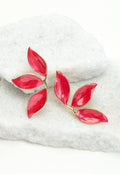 "Canopy Leaf" Earrings in Ruby Glow