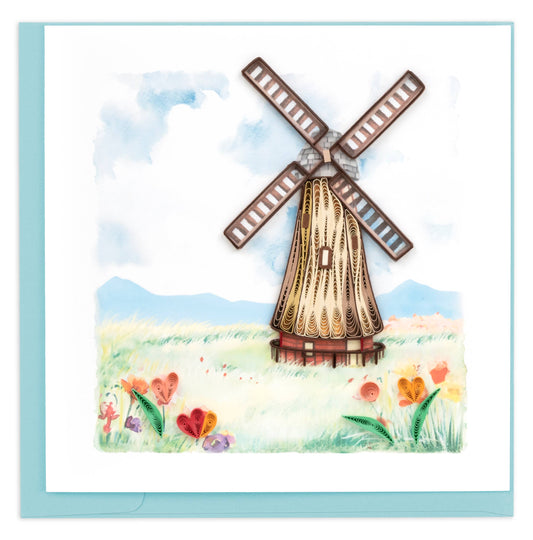 Quilled Greeting Card, "Dutch Windmill"