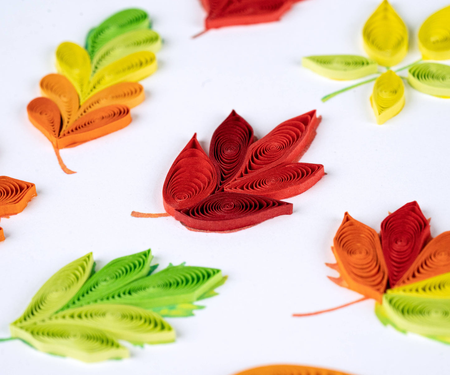 Quilled Greeting Card, "Fall Foliage Leaves"