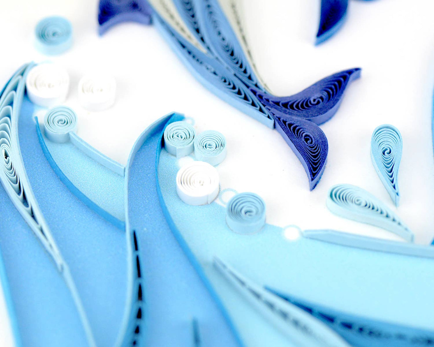 Quilled Greeting Card, "Jumping Dolphins"