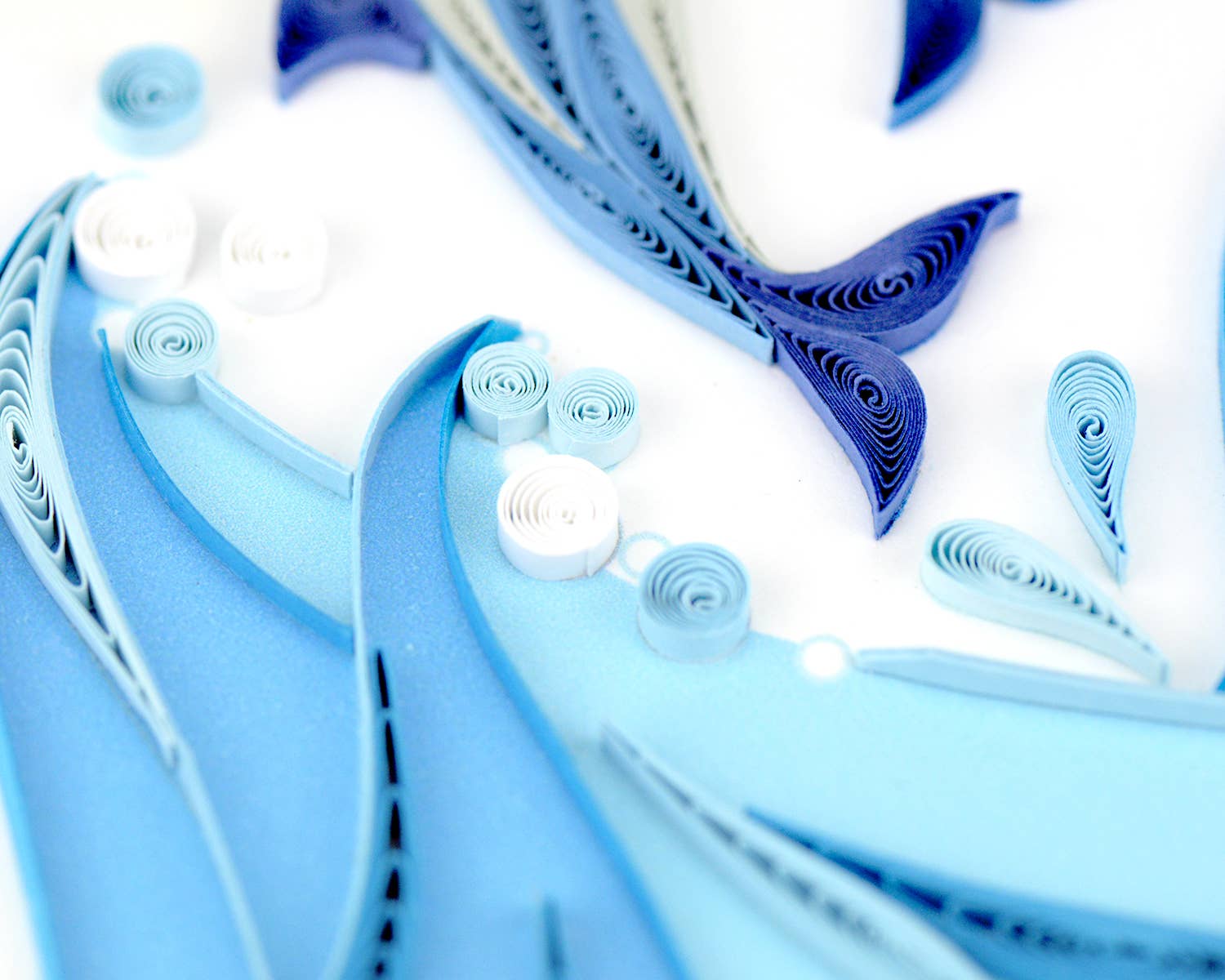 Quilled Greeting Card, "Jumping Dolphins"