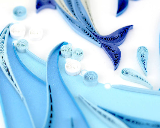 Quilled Greeting Card, "Jumping Dolphins"