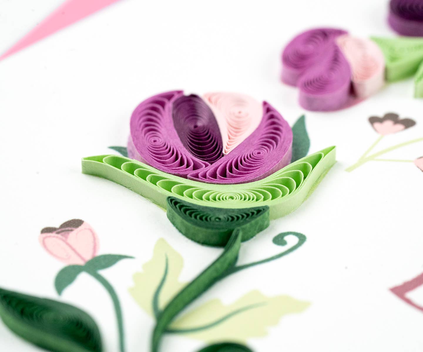 Quilled Greeting Card, "LOVE Floral Wreath"