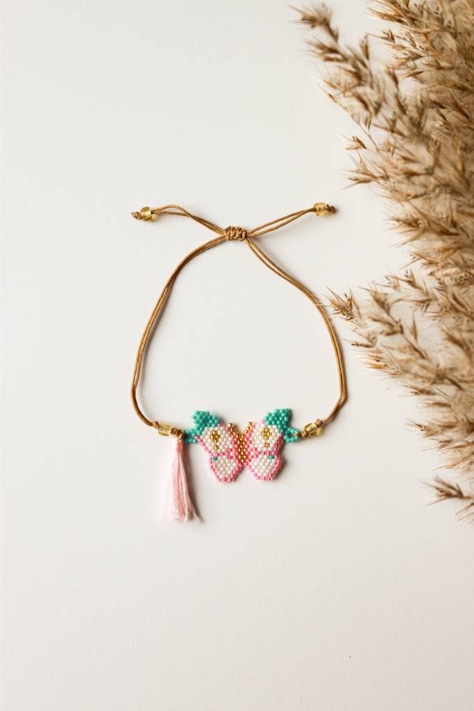 Beaded Butterfly Adjustable Bracelet
