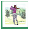 Quilled Greeting Card, "Female Golfer"
