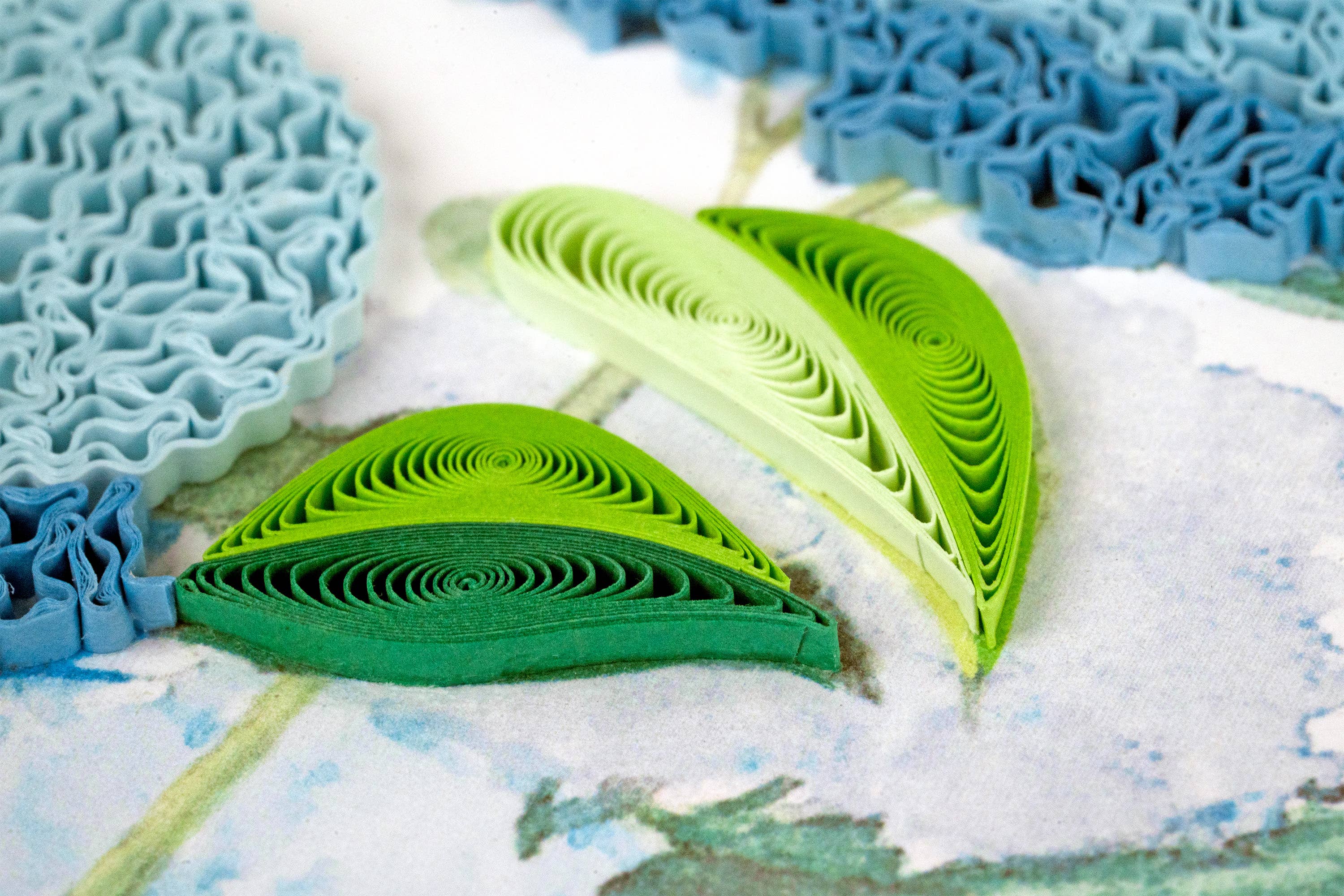 Quilled Greeting Card, "Wild Hydrangeas"