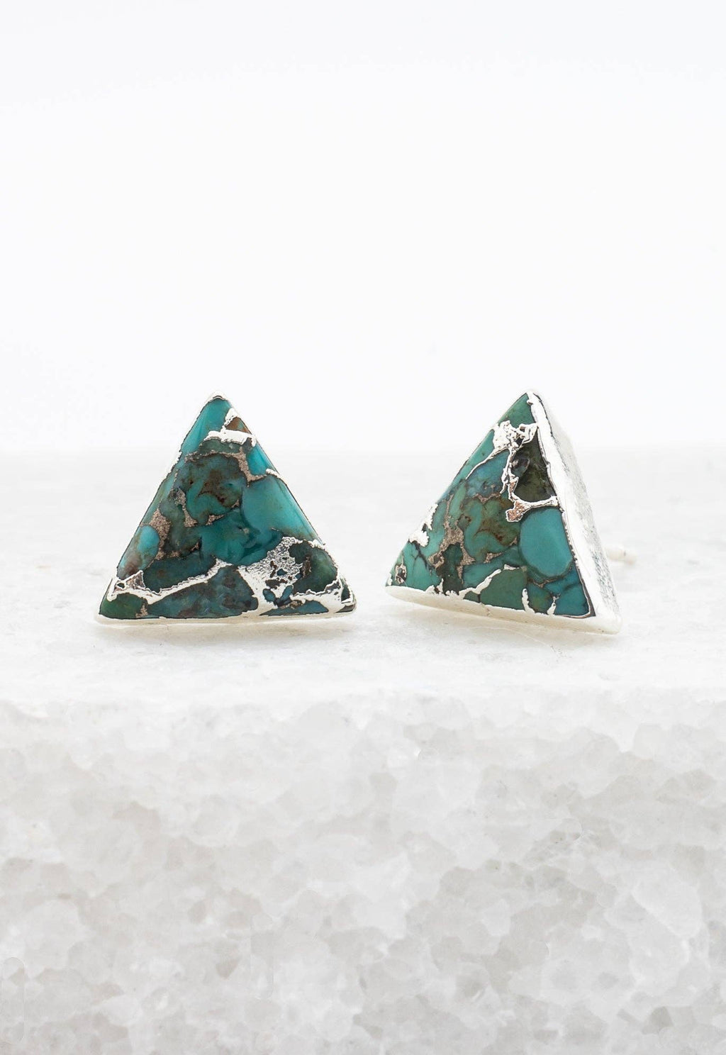"Ellie Triangle" Turquoise Studs in Sterling Silver