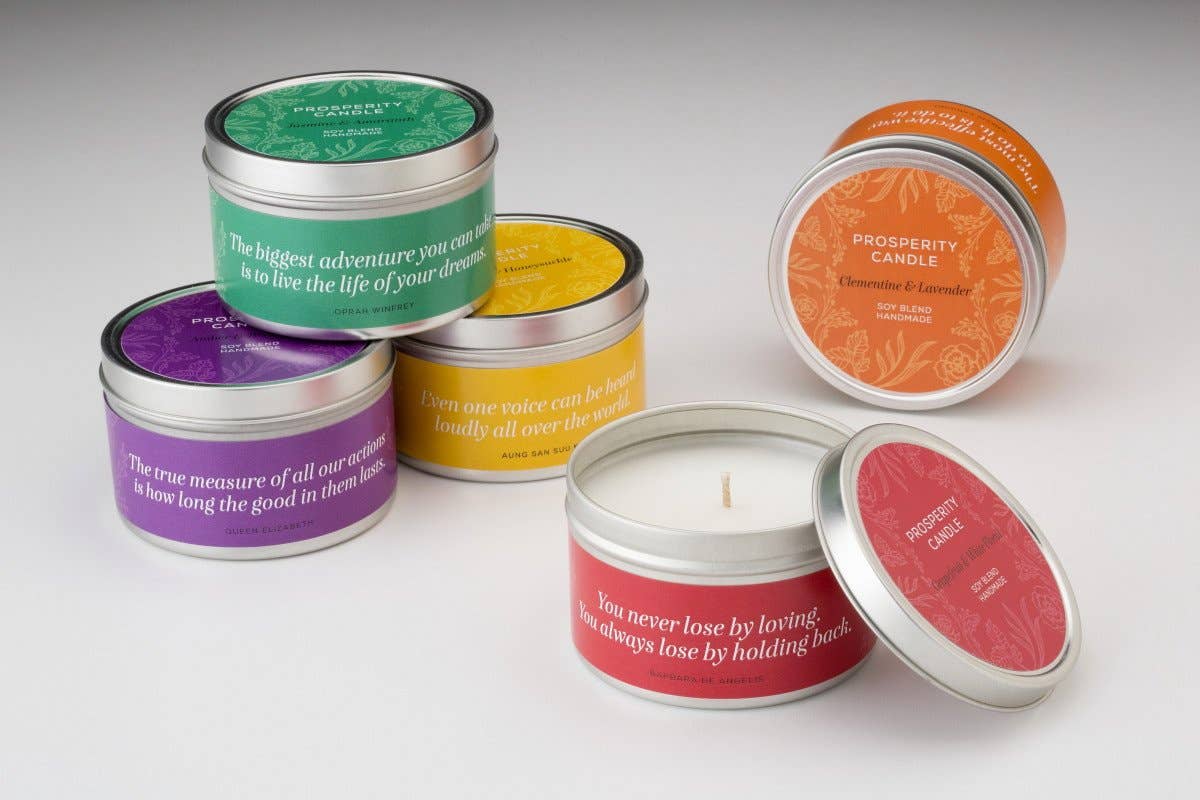 Quote Tin Candle, 4-6oz, "Springtime Quotes"