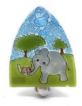 Glass Night Light - Enchanted Elephants