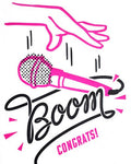 Recycled Paper Cards, "Mic Boom" Congrats