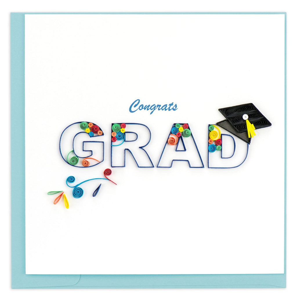 Quilled Greeting Card, "Congrats Grad Swirl"