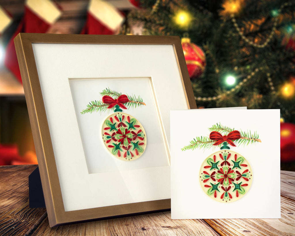 Quilled Greeting Card, "Traditional Ornament"