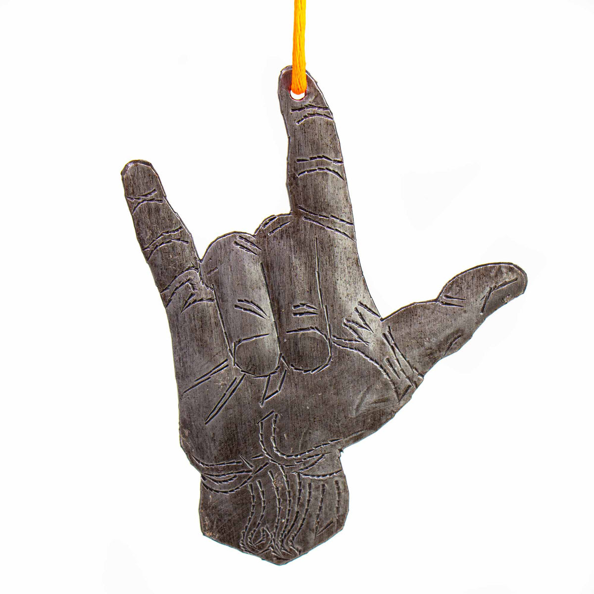 "Love You" Sign Haitian Metal Drum Ornament