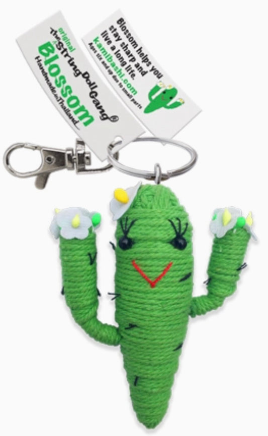Keychain String Doll, "Blossom the Cactus"