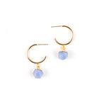 Earrings, Faceted Stone Hoop