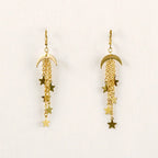 Earrings, Moon and Star Dangle