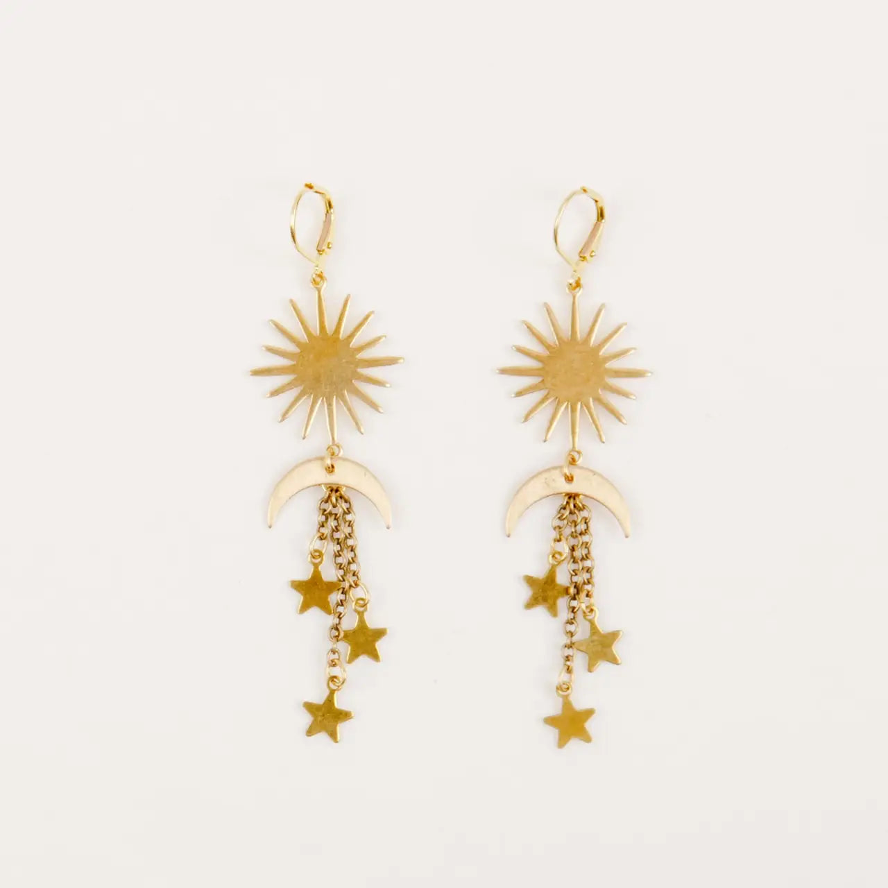 Earrings, Sun and Moon Dangle