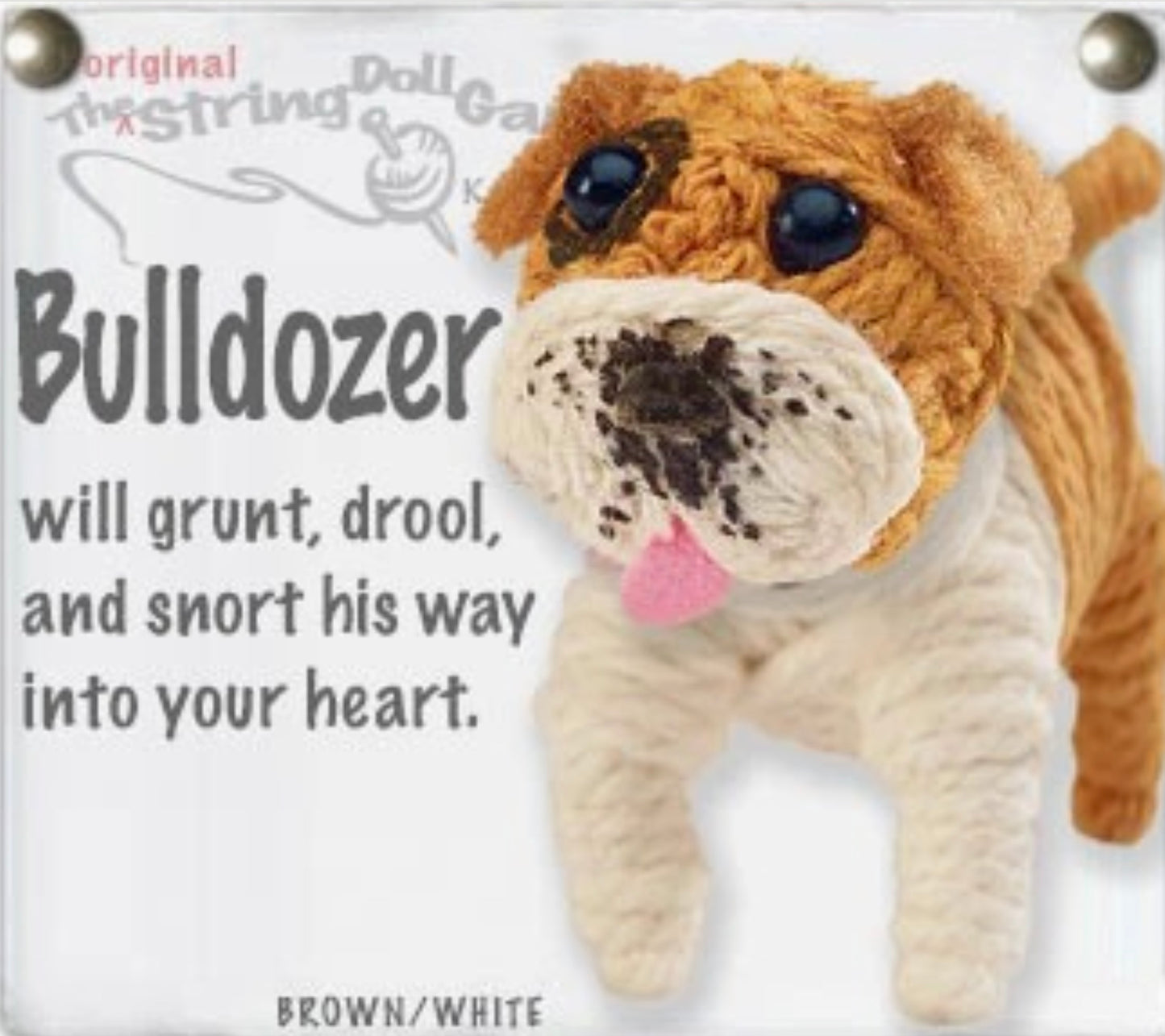 Keychain String Doll, "Bulldozer the Bull Dog"