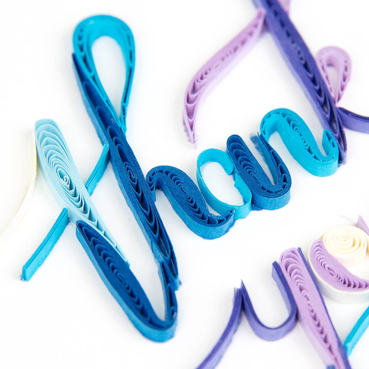 Quilled Greeting Card, "Thank You Script"