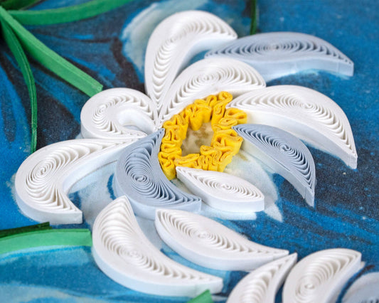 Quilled Greeting Card, "Lotus Pond"