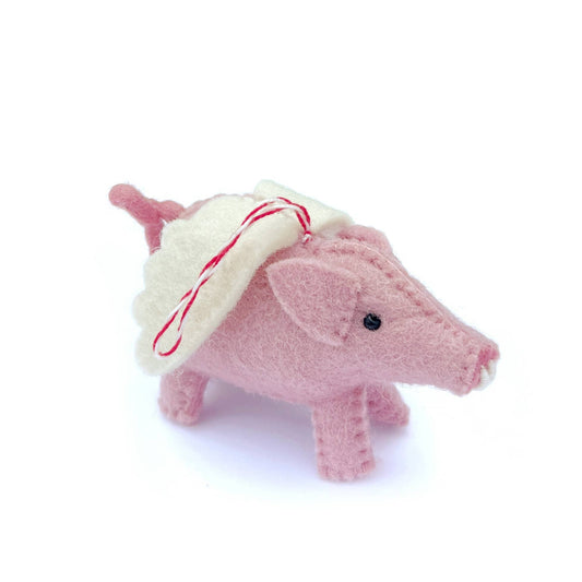 Flying Pig Felt Wool Christmas Ornament