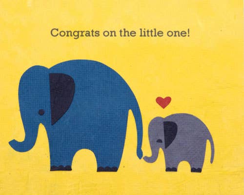 Recycled Paper Cards, "Elephant Congrats"