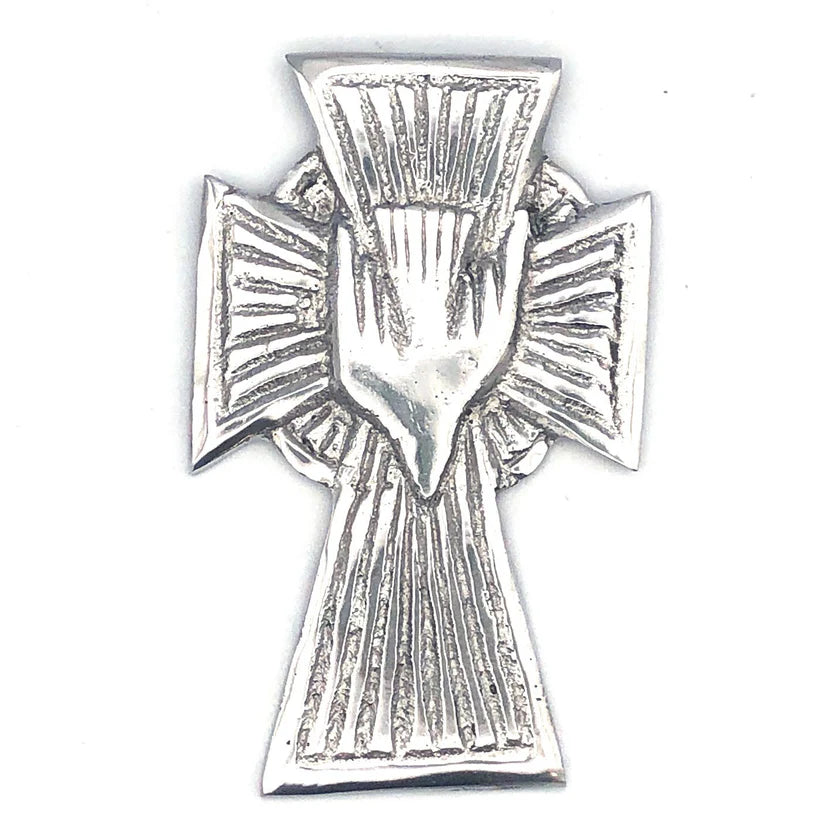 Recycled Aluminum Cross, Peace Dove, Small