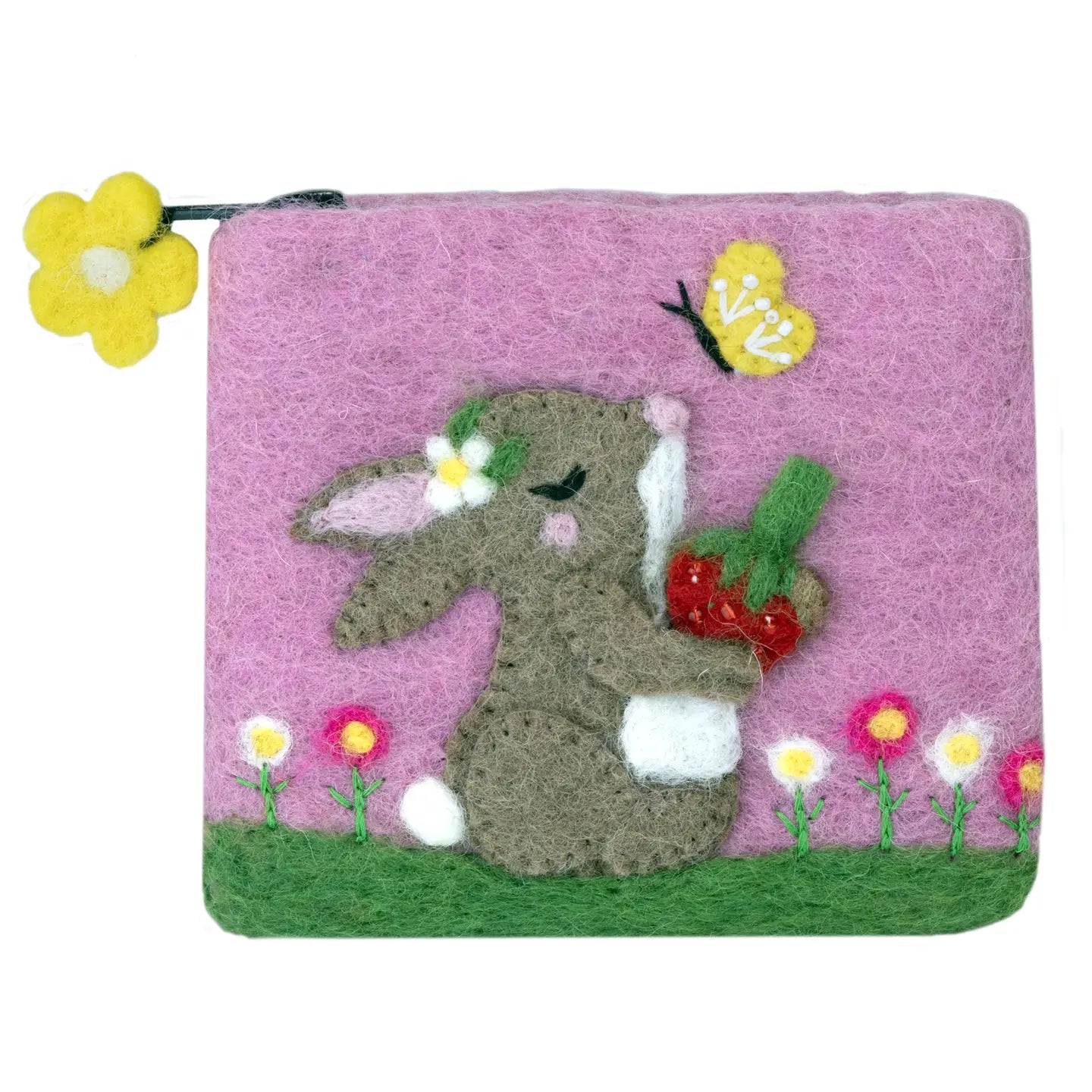 Daisy Bunny Felt Coin Purse