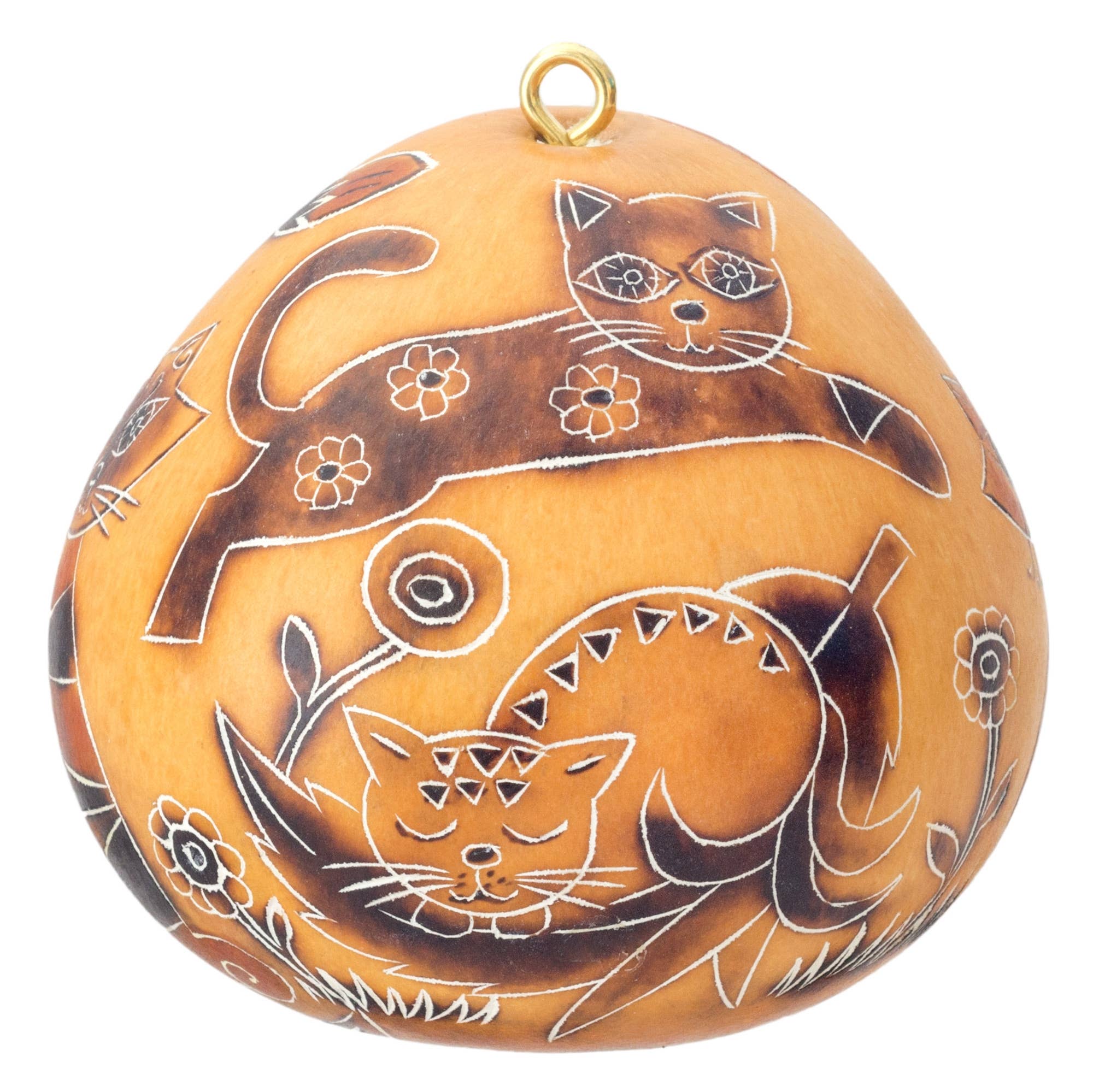 "Whimsy Cat" Gourd Ornament