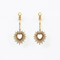 Earrings, Heart Rays Hoop